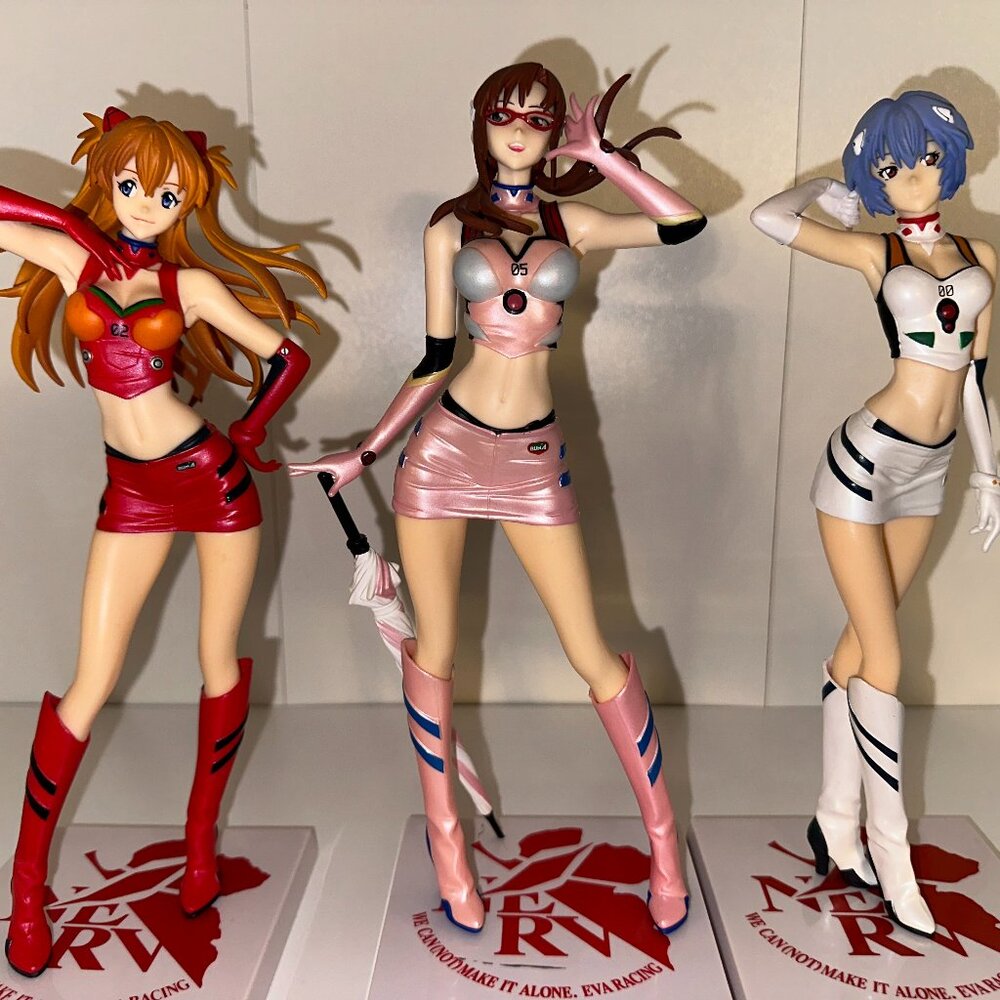 Evangelion Racing Figure Lot Asuka Rei Mari Premium Figure Race Queen SEGA